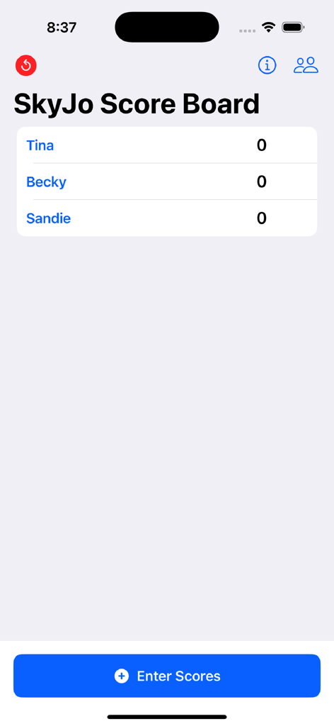 SkyJo Score Board - Games App | MWM