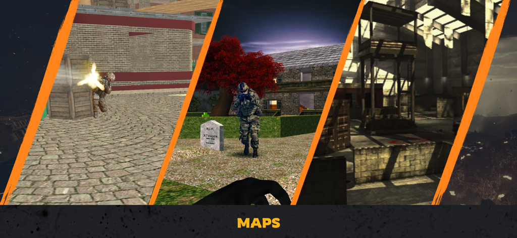 Gun Shooting Games: Online FPS - A preview of multiple combat environments and maps in the Gun Shooting Games app