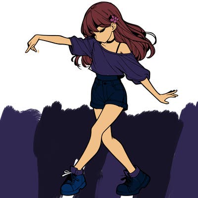 realistic girl danceing