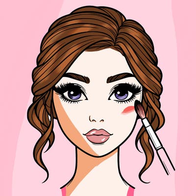 realistic person with makeup