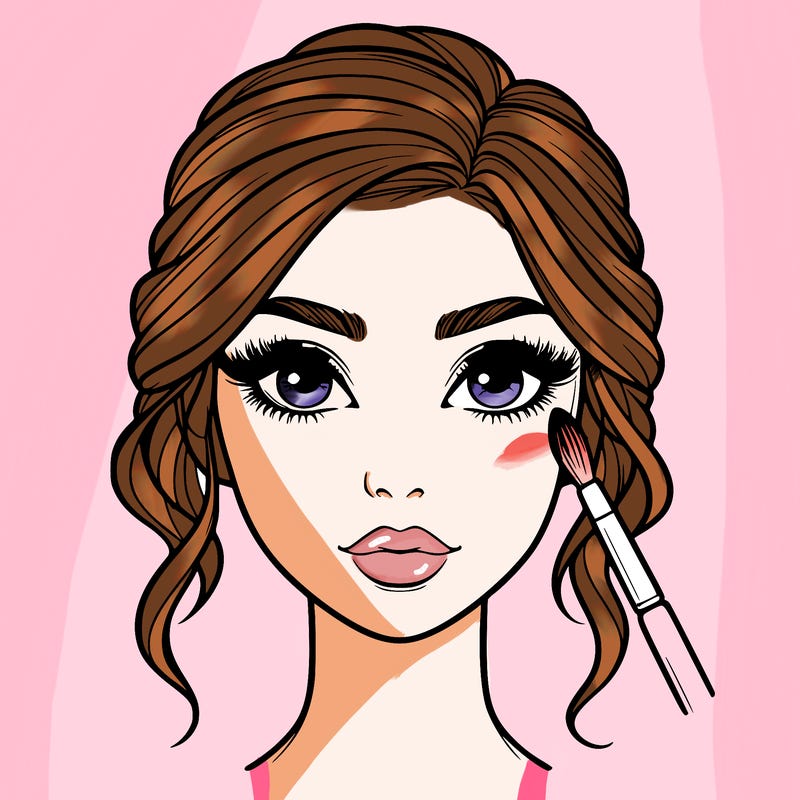 realistic person with makeup