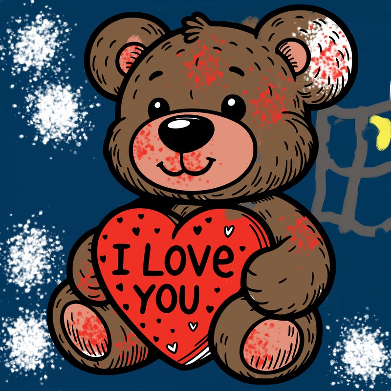 teddy bear holding an i love you heart