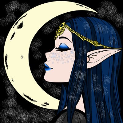 a realistic moon elf