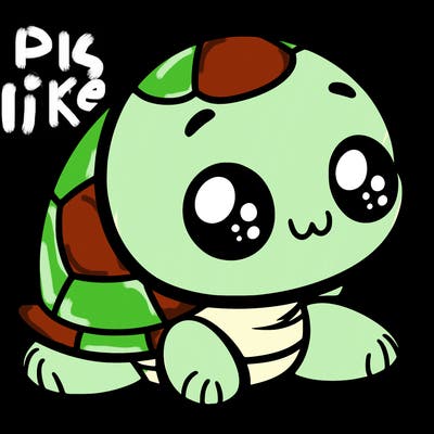cute little animated turtle