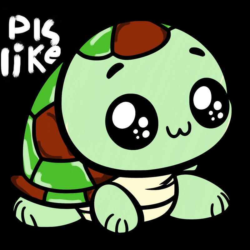 cute little animated turtle