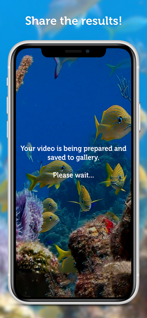 Pantalla móvil mostrando un vídeo preparándose y guardándose en la galería en la aplicación Instand