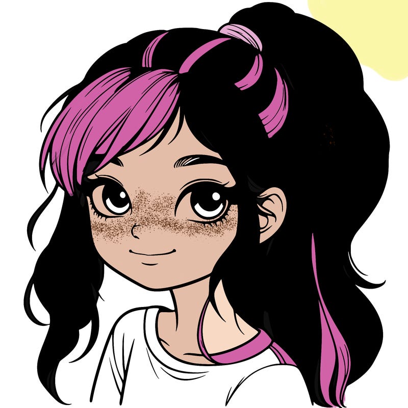 realistic girl with ponytail