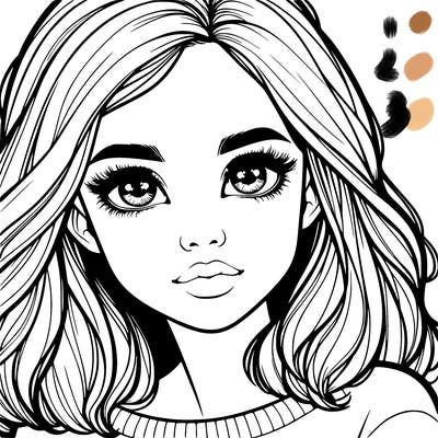 realistic girl whith cute eyes