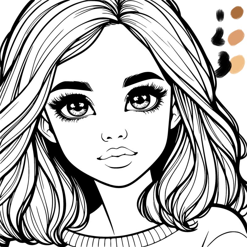 realistic girl whith cute eyes