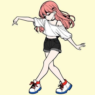 realistic girl danceing