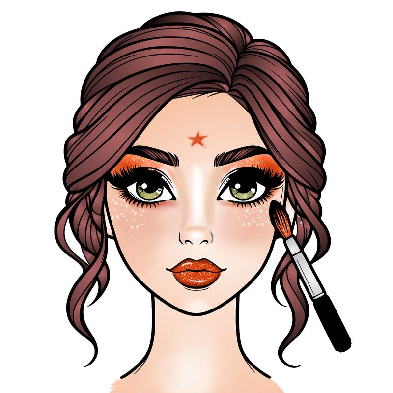 realistic person with makeup