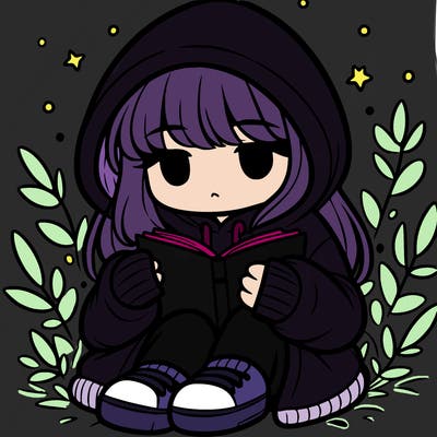 girl in oversized hoodie reading a book