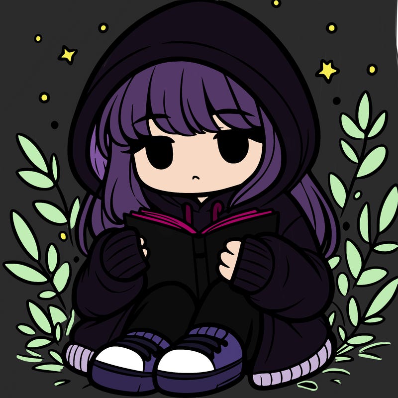 girl in oversized hoodie reading a book