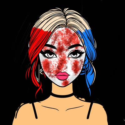 realistic girl with makeup on