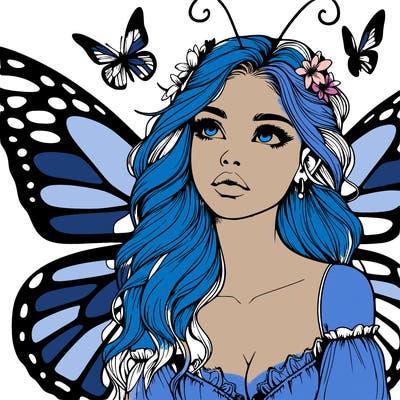 butterfly fairy realistic girl