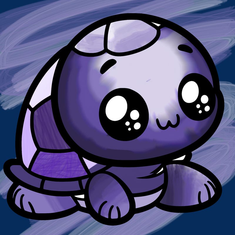 cute little animated turtle