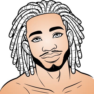 beautiful african american man with dreads