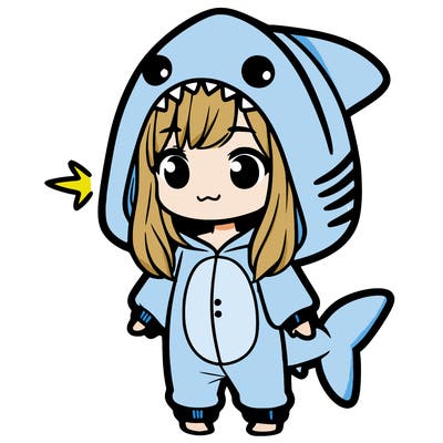 girl in shark onesie