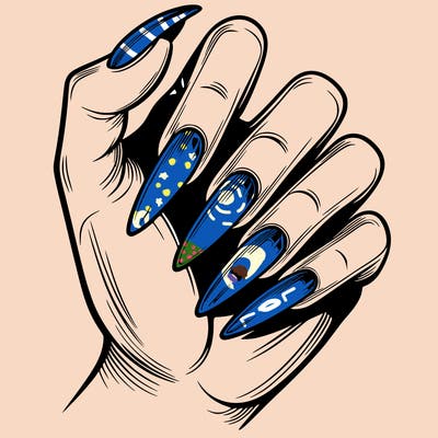 manicure with long nails