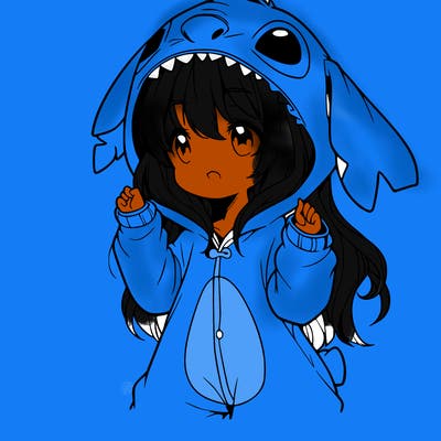 anime girl in a stitch onsie