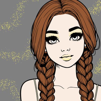 realistic girl with braids
