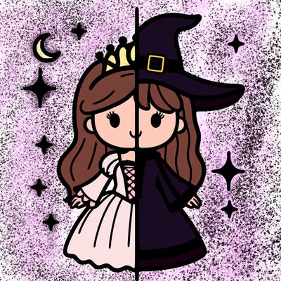 split princess and witch