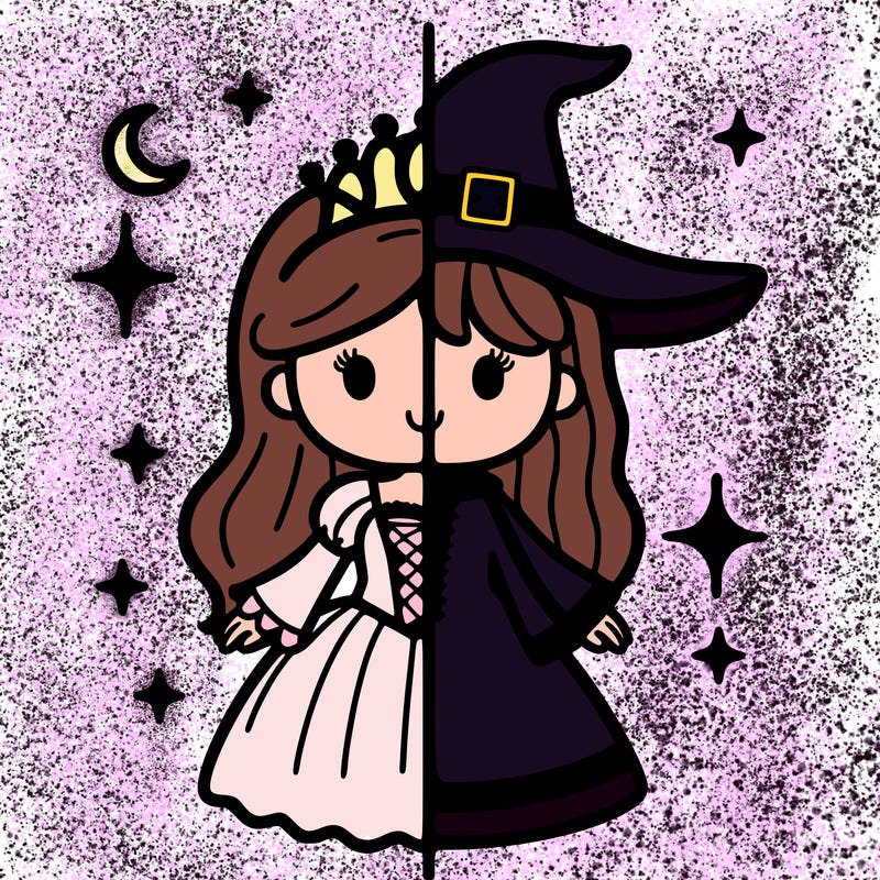 split princess and witch