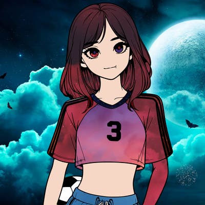 realistic girl wearing soccer jersey