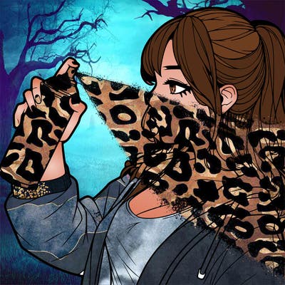 a realistic girl spray, painting