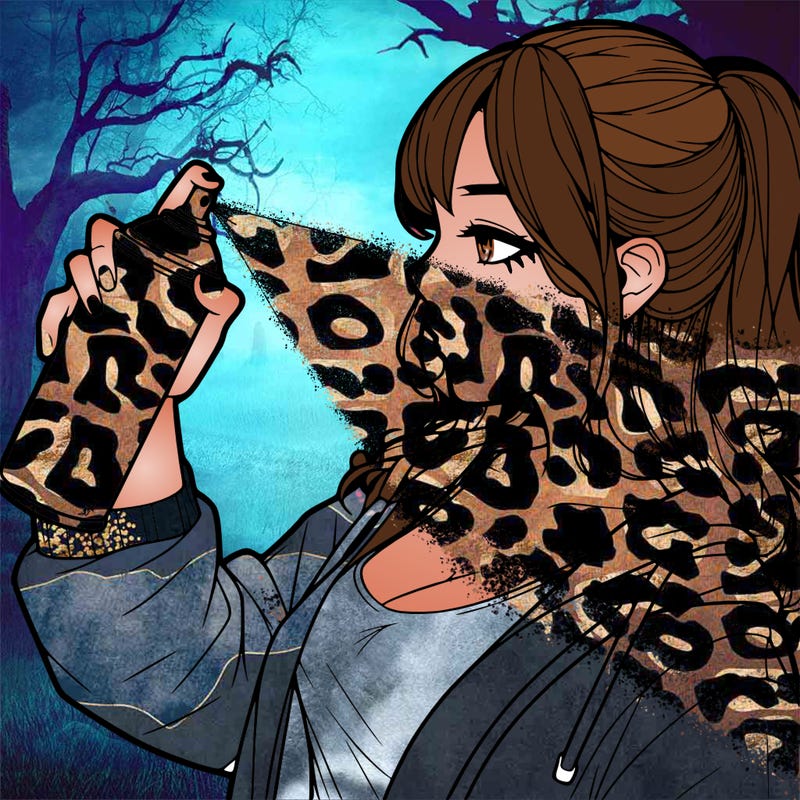 a realistic girl spray, painting