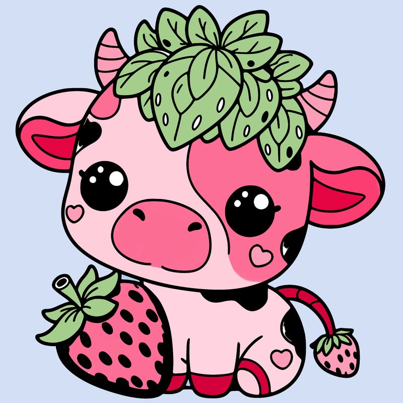 cute strawberry cow