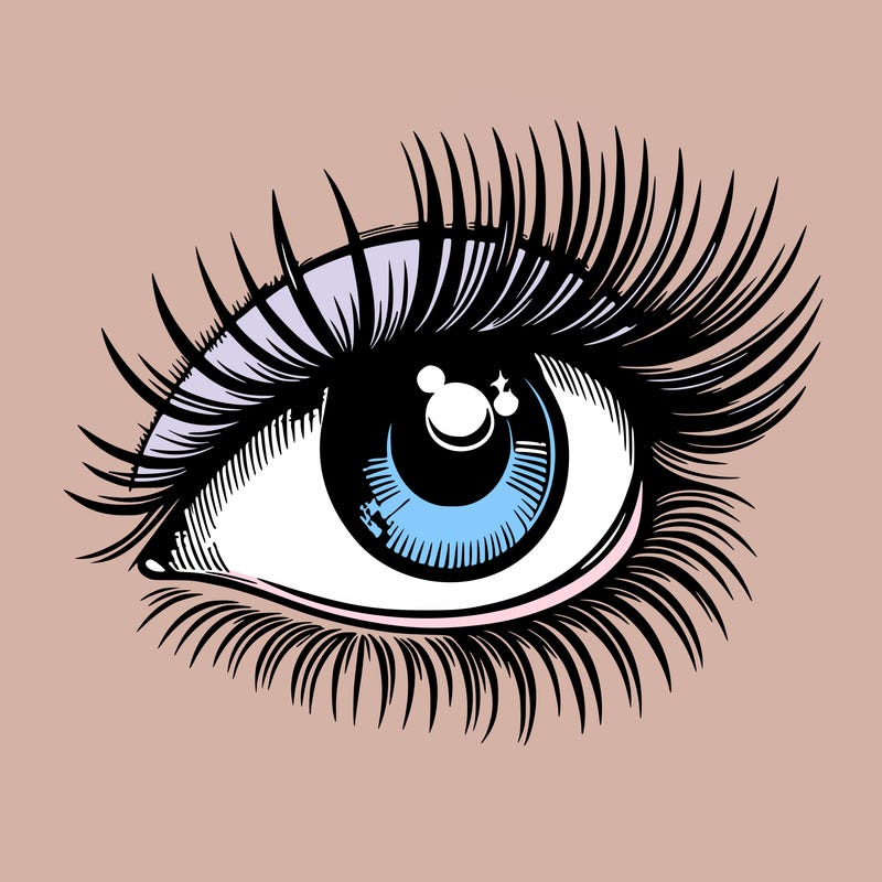 realistic eye long eylashes