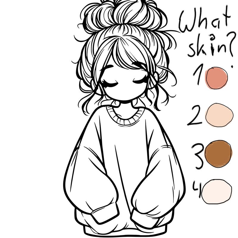 girl with baggy sweatshirt and messy bun