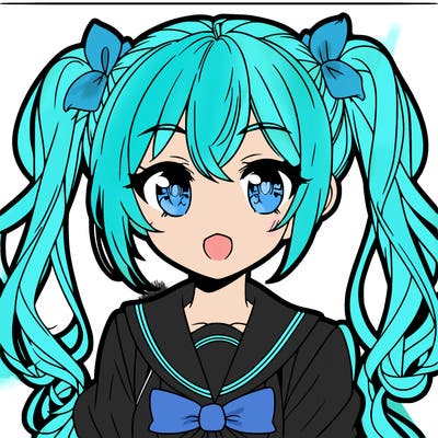 anime character with pigtails that looks like miku