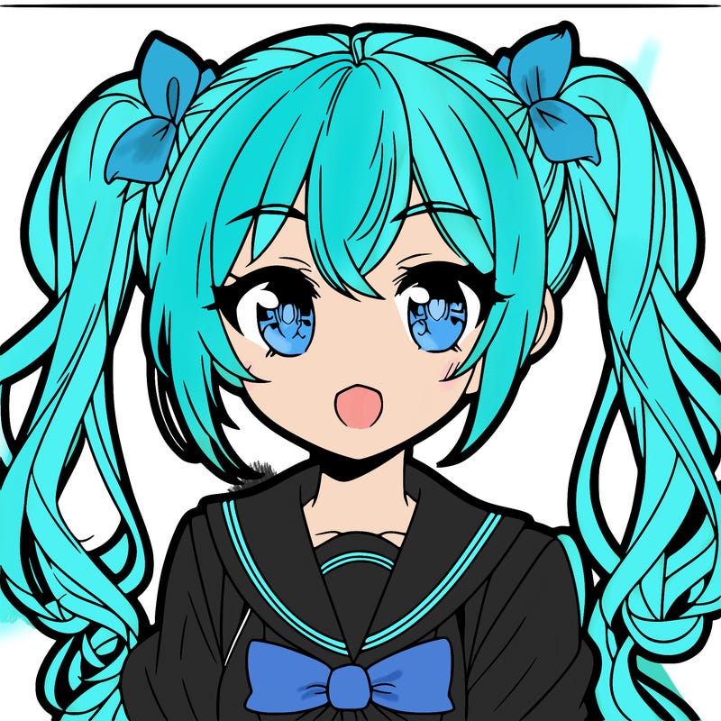 anime character with pigtails that looks like miku