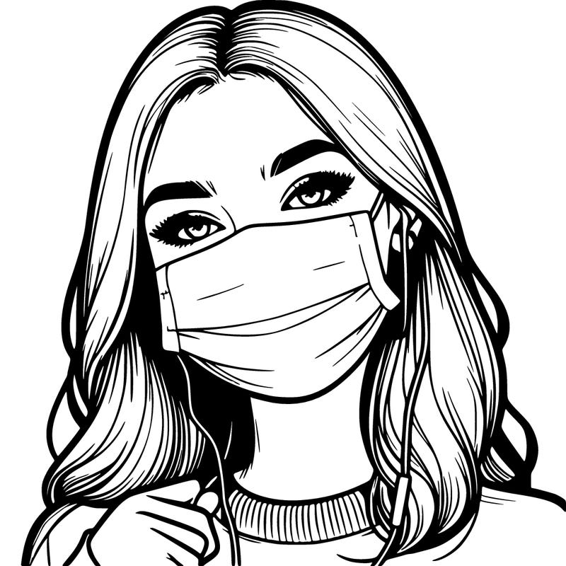 realistic girl with a mask on