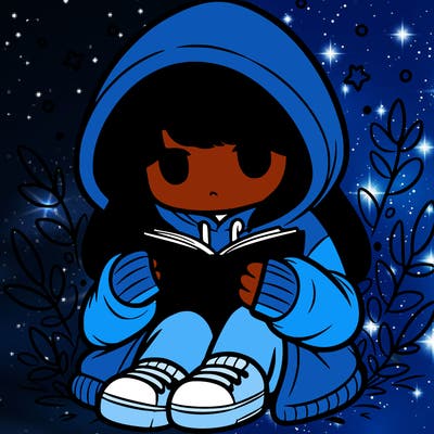 girl in oversized hoodie reading a book