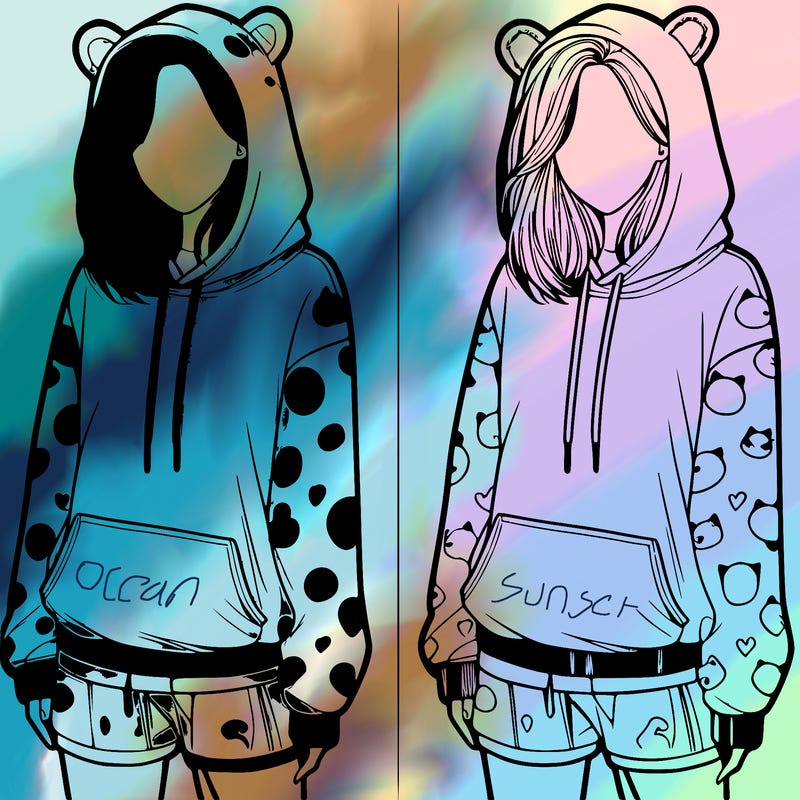 realistic girl in a animal pjs hoodie