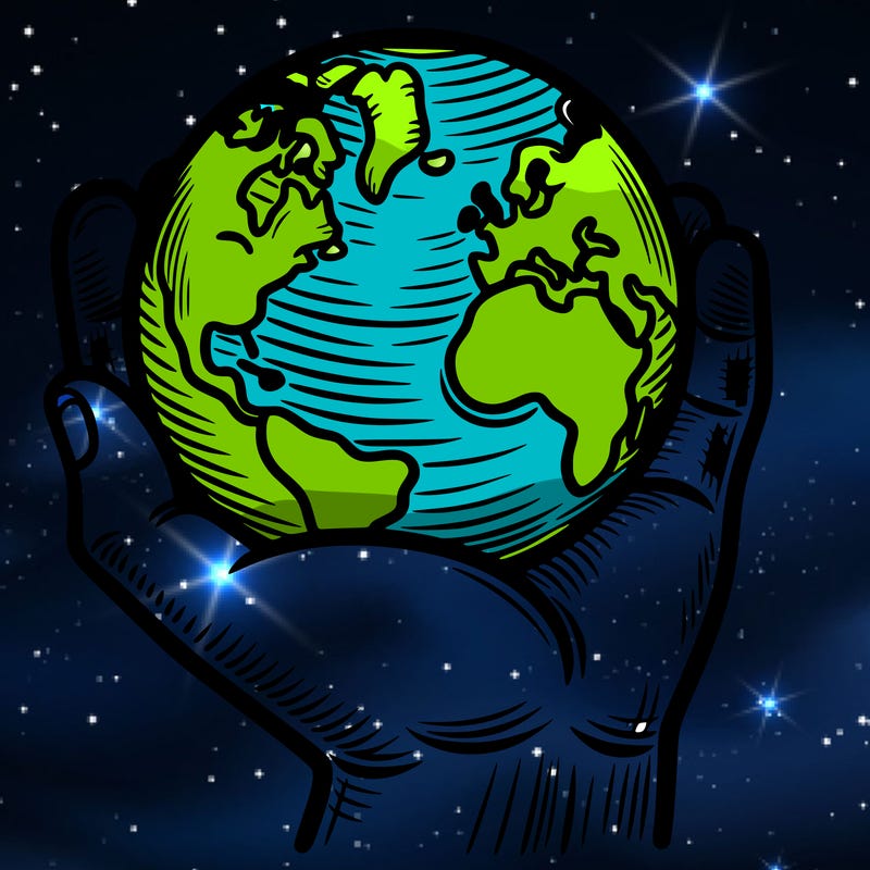 hand holding earth