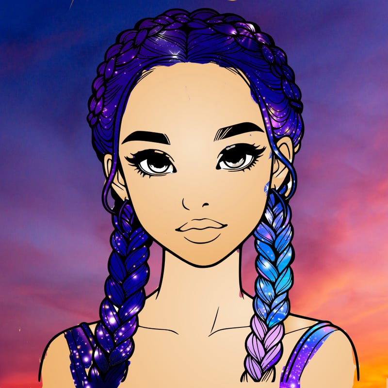 realistic girl with braids