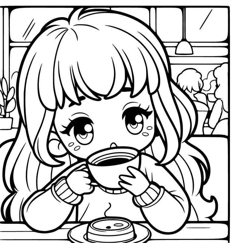 girl drinking coffee