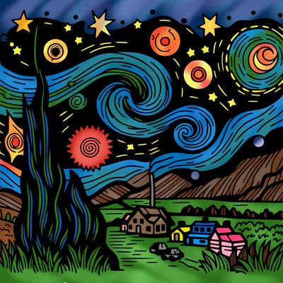 starry night van gogh realistic