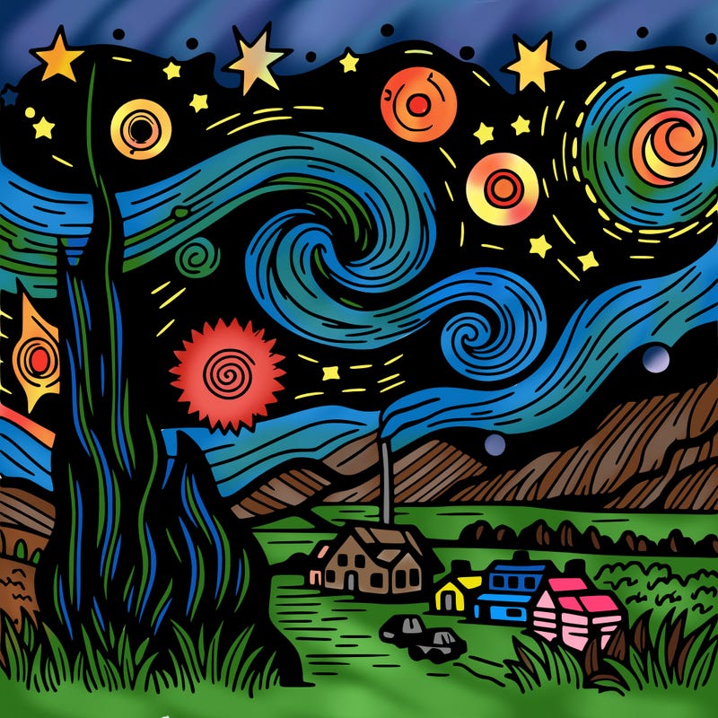 starry night van gogh realistic