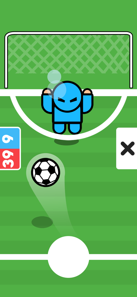 Two Player Game: 1v1 Challenge - Mini-gioco di rigori di calcio con un portiere blu e un pallone da calcio