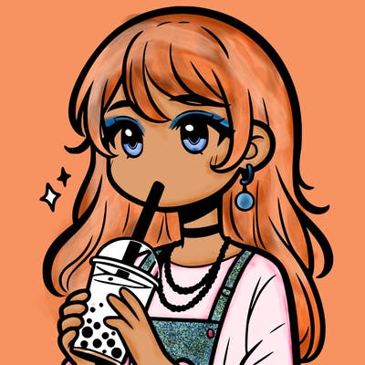 teenage girl drinking boba