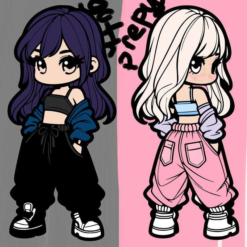 girl in crop top and baggy pants