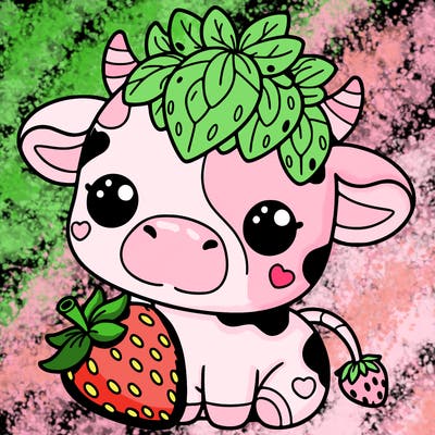 cute strawberry cow