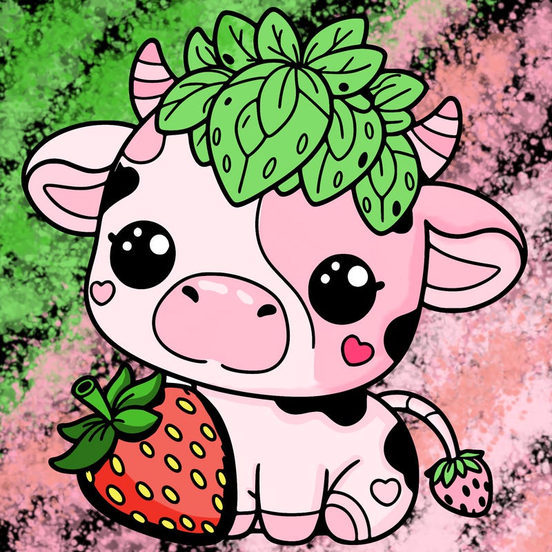 cute strawberry cow