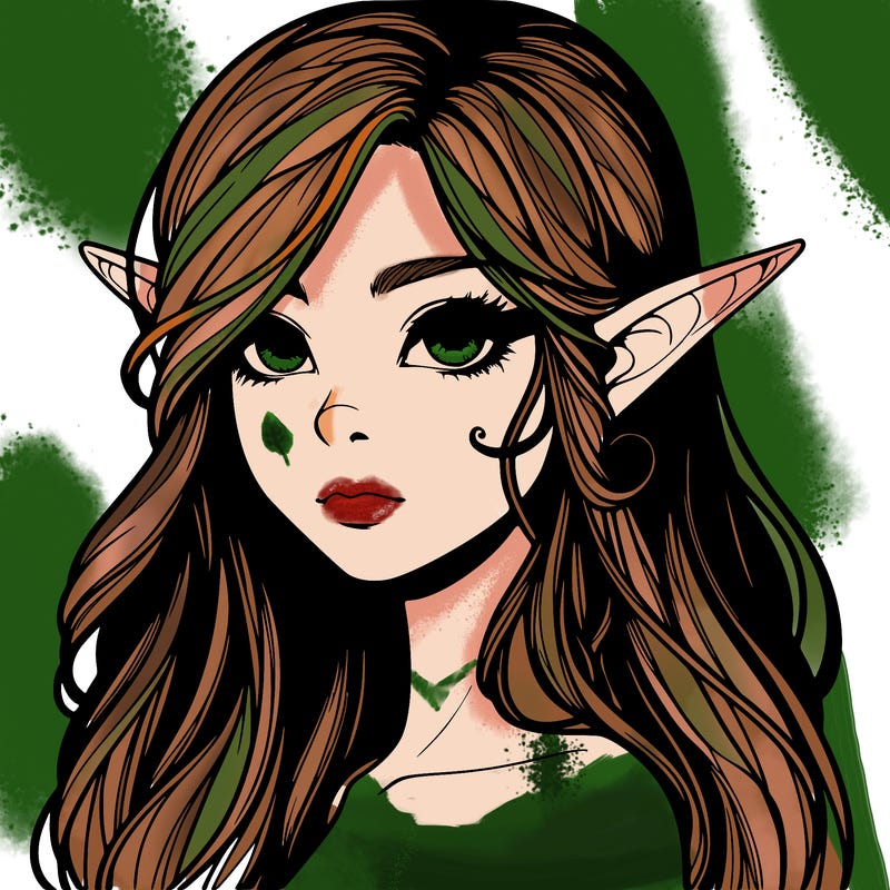 elf girl realistic dark fantasy