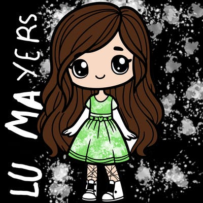 a girl with long hair and a dress